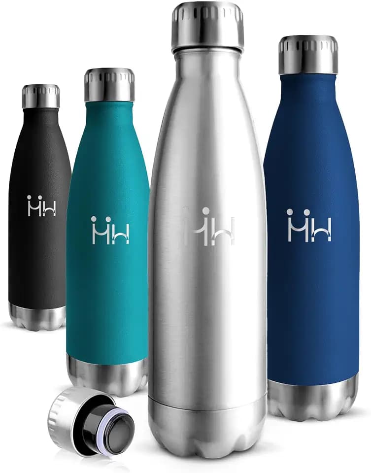 Motswedi Trinkflasche 750ml, Kalt&Warm, Trinkflasche Edelstahl, 304 Edelstahl, Thermosflasche, Vakuumisolierte, Wasserflasche, Thermosflasche 750ml für Sport, Schule, Fitness - Edelstahl