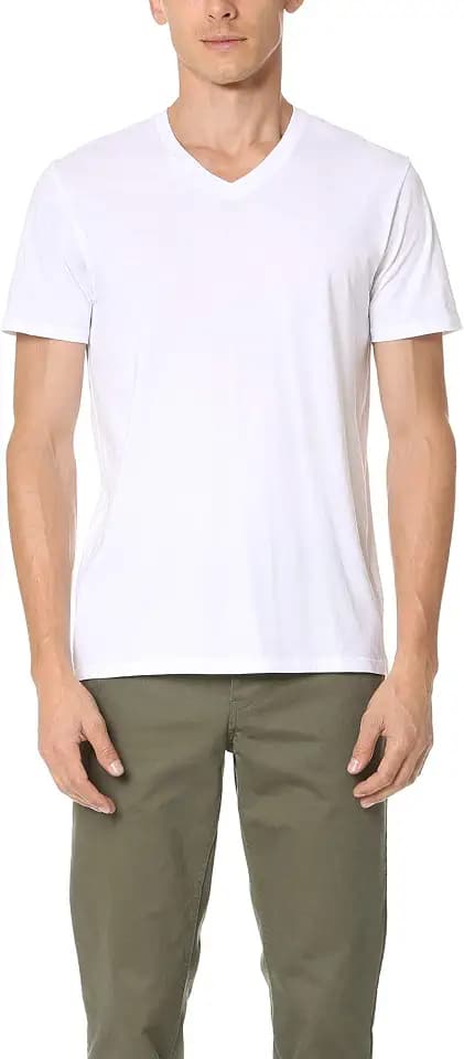 Vince Men's Short Sleeve Pima Cotton V-Neck Shirt