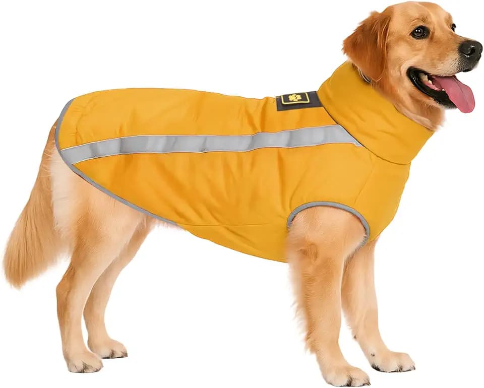 Hundejacke Wasserdichter Hundemantel Reflektierende Wintermantel mit Fleecefutter Winddichtes Wintermantel Hundepullover Hundekleidung für Kaltes Wetter Winter Warm Hunde Winterweste Jacken
