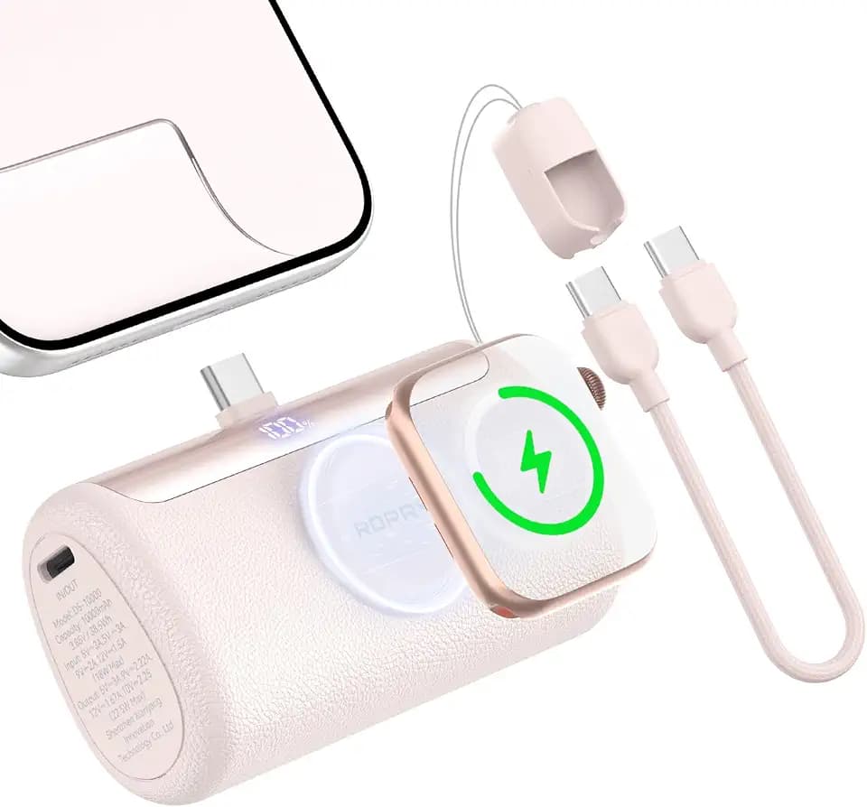 RORRY PalmGo Powerbank,10000mAh Mini Power Bank PD 22.5W Integrierter USB C