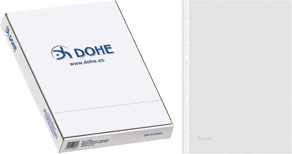 Dohe 90584 – Packung mit 100 Klarsichthüllen mit Lochrand