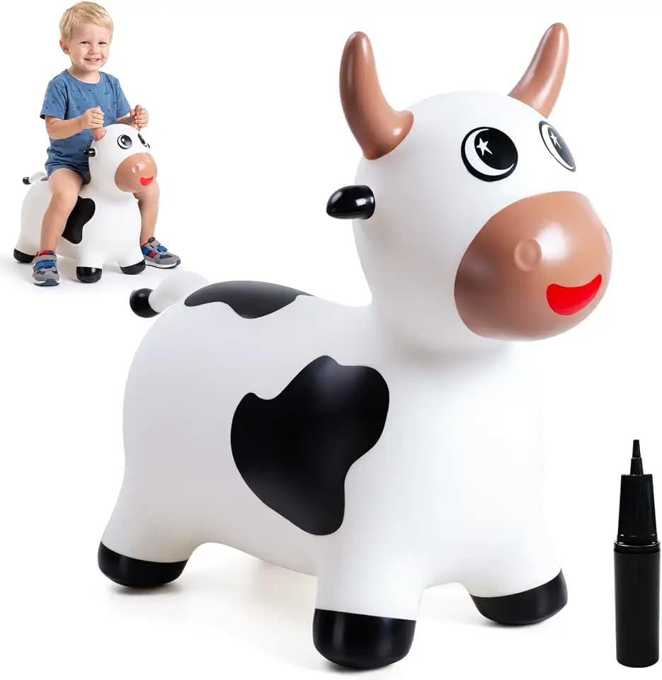 ZOOJOY Cow Bouncy Animal Hopper | Bounce Ride-On Horse for Toddlers 18M+