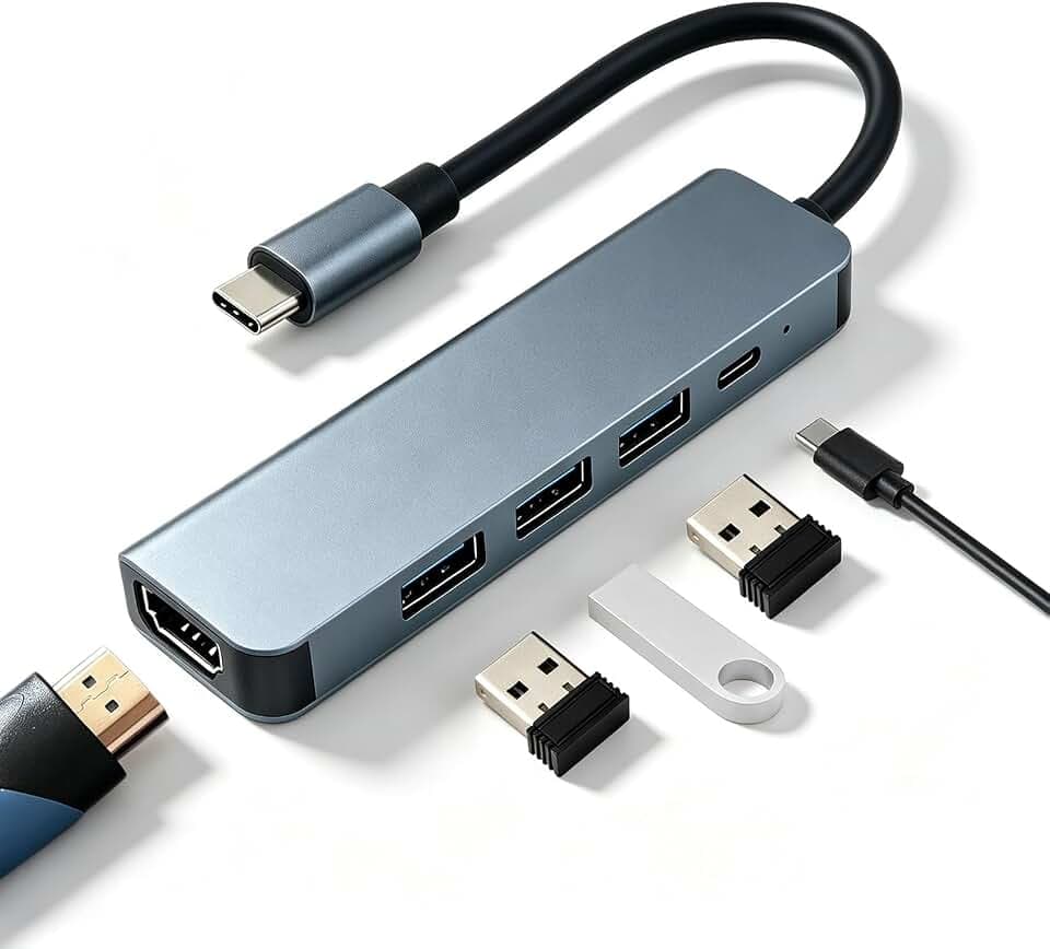 5 in 1 Multiport USB C Hub Adapter 4K HDMI