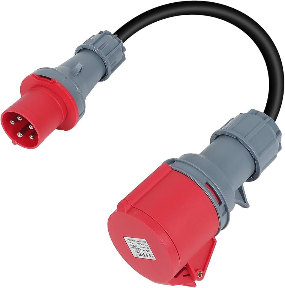 CEE Adapter 32A 400V 5P Stecker auf 63A 400V, 5G6 5P, CEE Stromadapter Stecker und Steckdose, 5P Kupplung