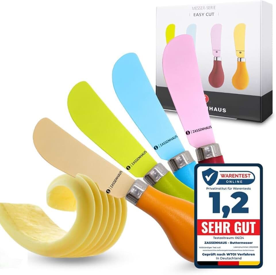 Zassenhaus 71559 Buttermesser Set, 4-teilig, Bunt, 13 cm