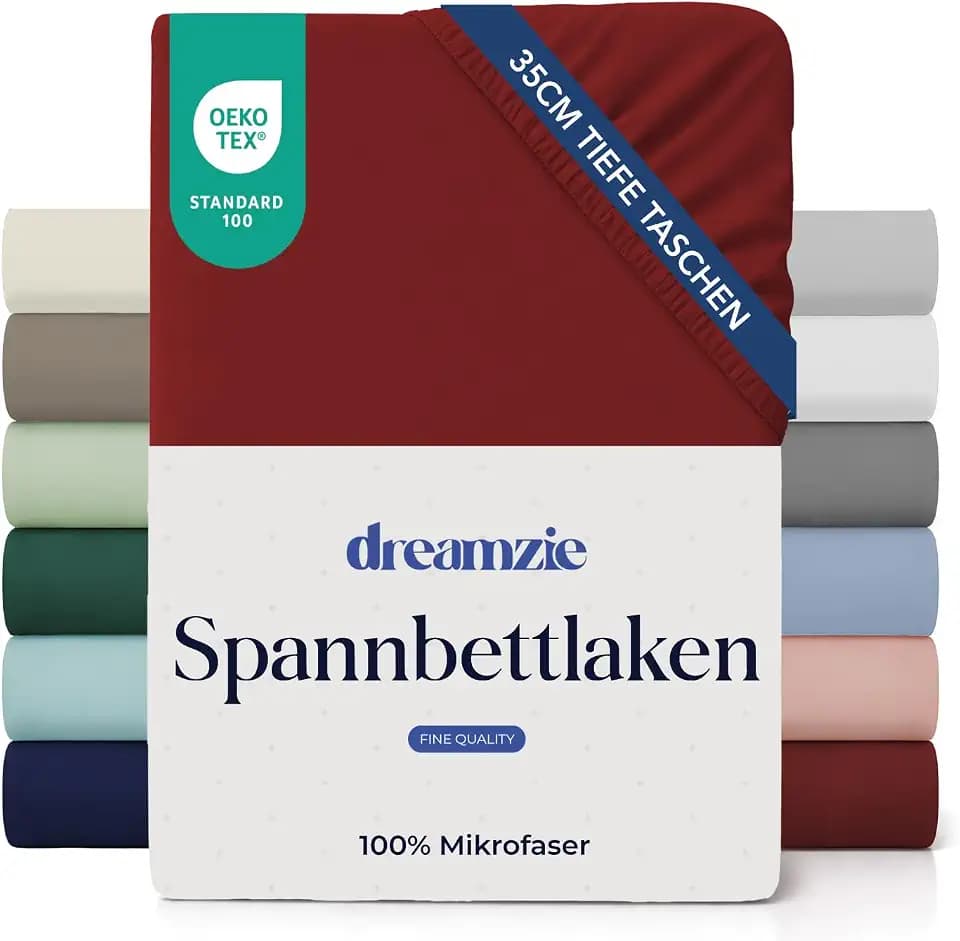 Dreamzie - Spannbettlaken 160x200cm - 100% Mikrofaser - 35cm hoher Steg