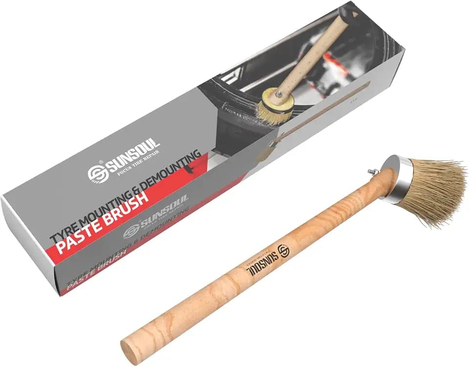 SUNSOUL Tire Lube Brush 15.75", Wooden Tire Mounting Lube Paste Applicator