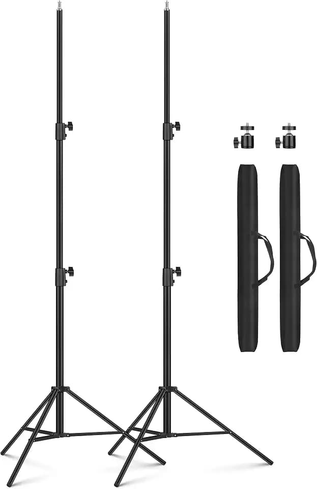 2 Pack Heavy Duty 9.2 Feet/110'' Light Photography Tripod Stand, Aluminum Spring Cushioned Lighting Stand with Carry Bag for Relfectors Portrait, Softboxes, Umbrellas, Backgrounds, Flash, 280CM