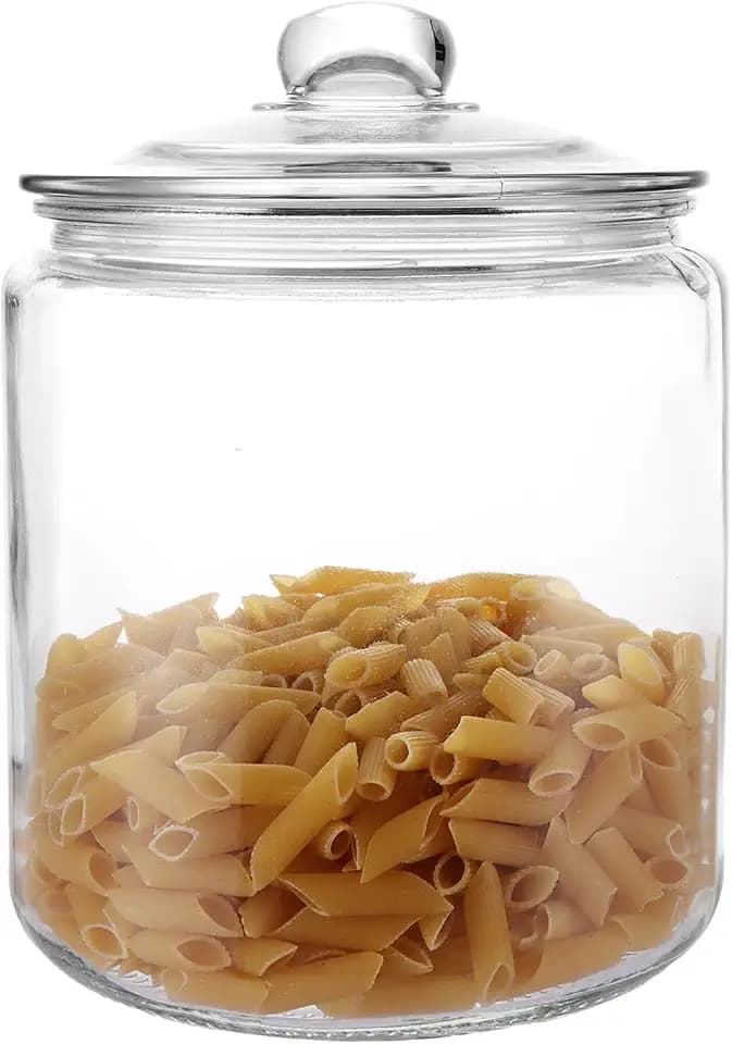 ASelected Vorratsdosen aus Glas, 4 l, Keksdose mit Deckel, klares Glas, für trockene Lebensmittel, für Nudeln, Mehl, Müsli, Süßigkeiten, Kaffeebohnen