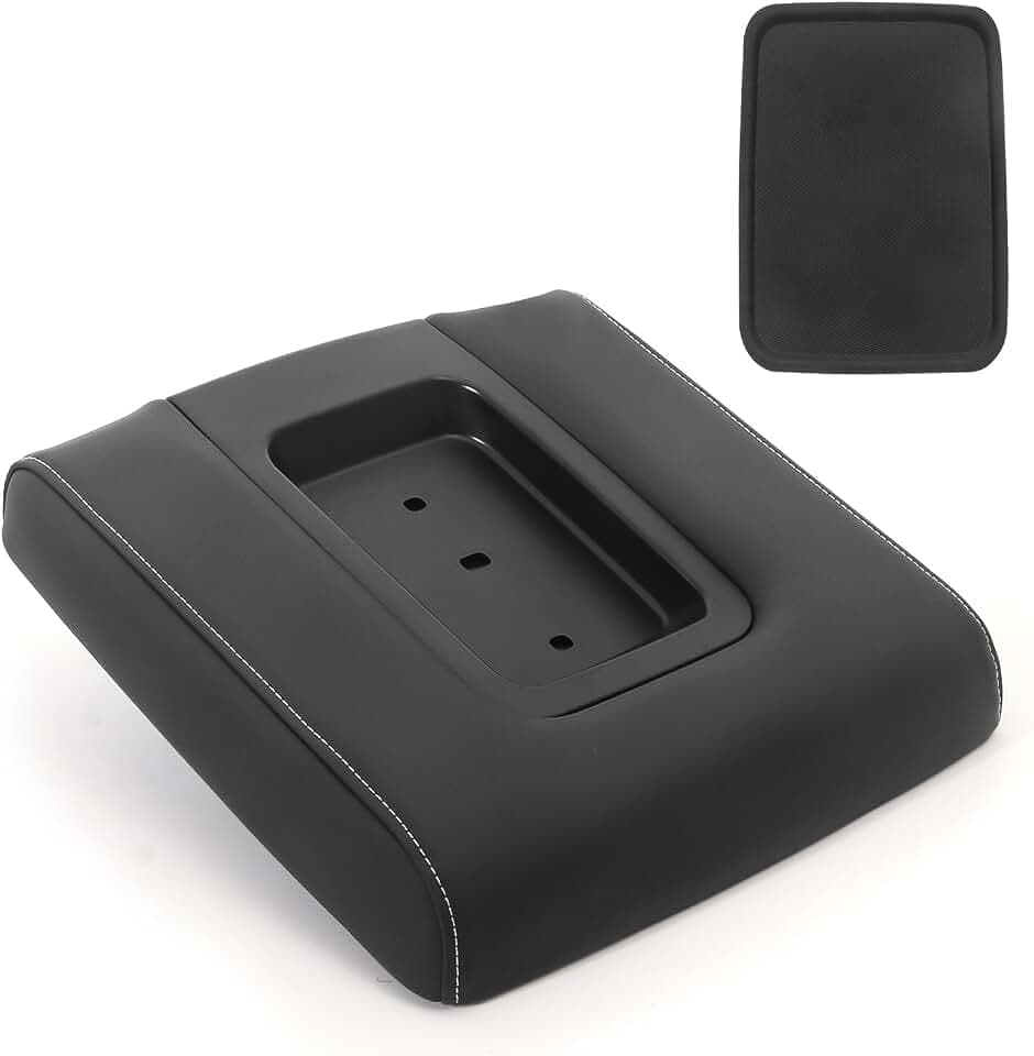 Center Console Lid Replacement with Liner Mat for Chevy Silverado & SUV Models - 22881398, 22876379 - PnP Design, Precise Fit Construction for 2018