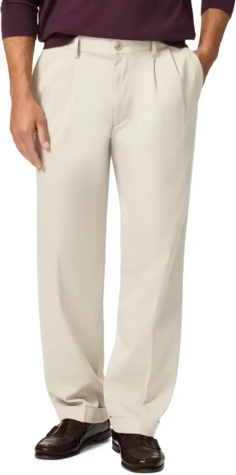 Dockers Mens Relaxed Fit Comfort Khaki Pants - Pleated
