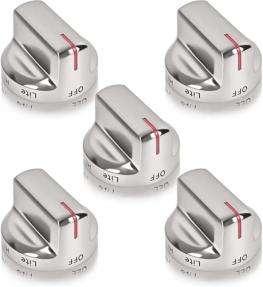 Premium DG94-02141A Knob for Samsung Stove Knob Replacement (5PCS), Compatible with NX58M6630SS/AA, NX58M6630SS/AA-00, NX58M6630SS/AA-01, NX58R6631SS/AA-00, NX58R6631ST/AA-00