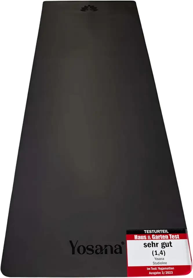 Yosana Yogamatte aus Naturkautschuk | extrem rutschfest | ULTRA GRIP Oberfläche aus ECO PU | extra breit 68cm | inklusive Tragegurt | Yoga matte 183x68cm | 4mm dünn