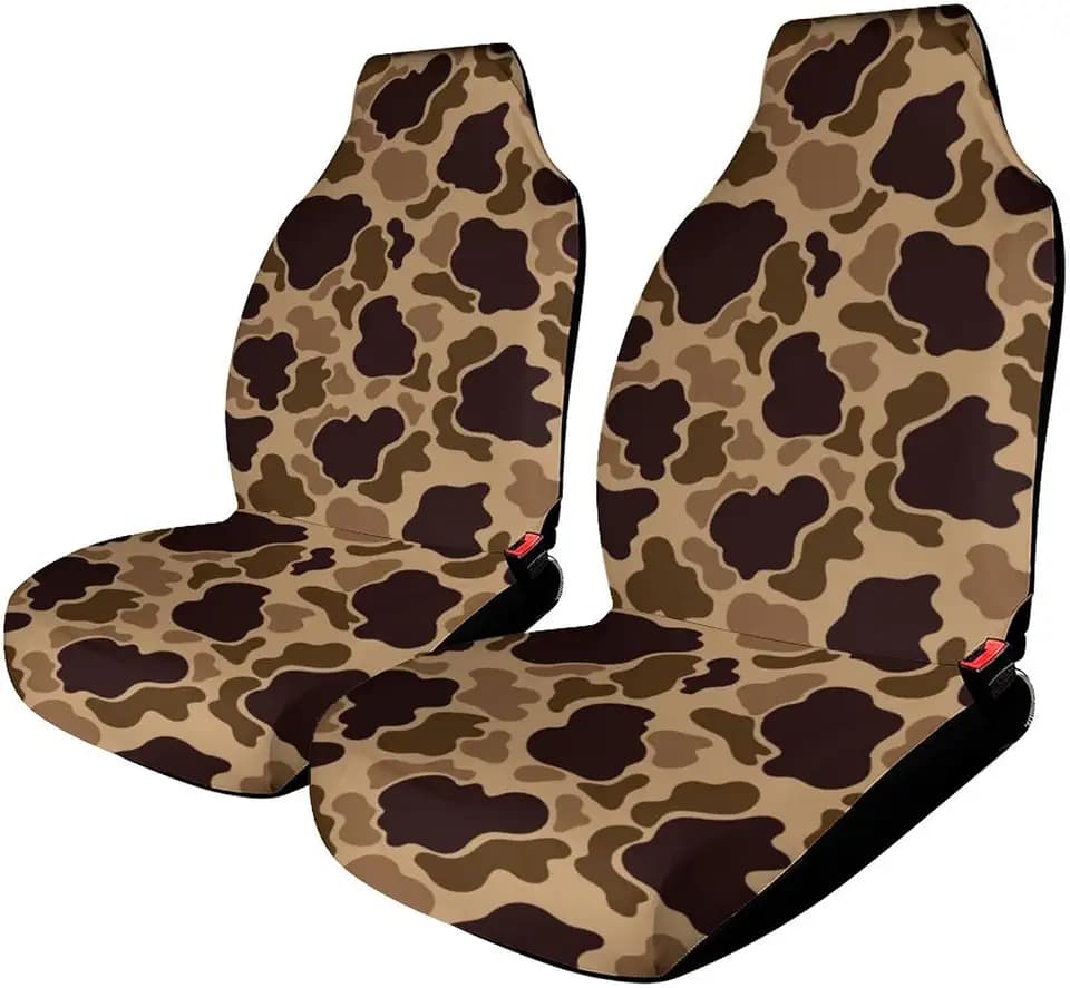 Duck Vintage Camouflage Front Car Seat Cover Car Seat Protector Non-Slip Decor Interior Accessories Fits Most Van Auto Cars Truck
