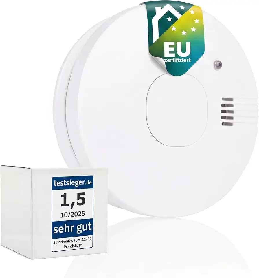 Smartwares Rauchmelder – Austauschbare Batterie mit 5 Jahren Lebensdauer – Schnelle und zuverlässige Erkennung – 85 dB – FSM-11750