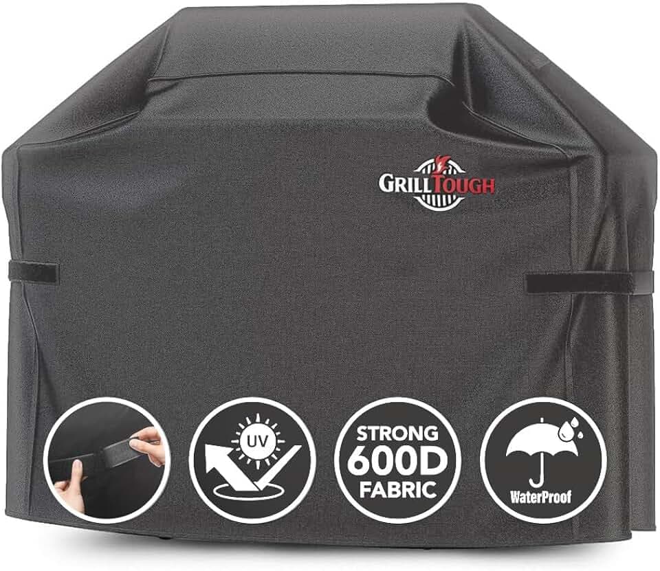 GrillTough Heavy Duty BBQ Grill Cover for Outdoor Grill, 58 Inch Charcoal