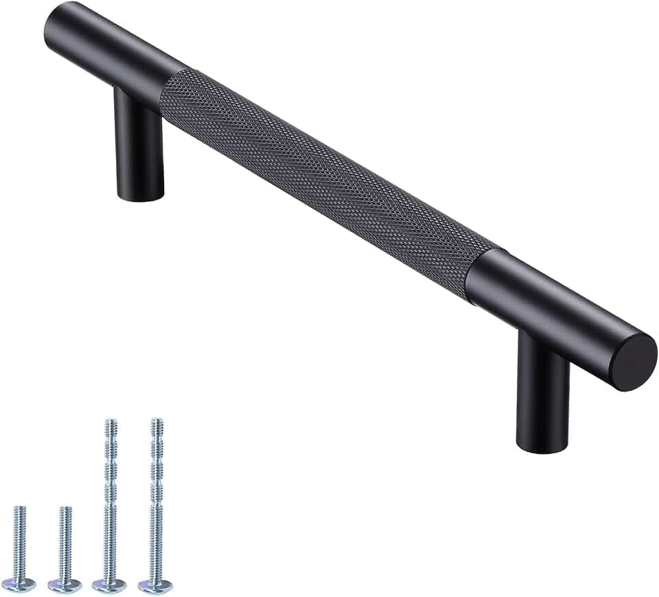 Schrankgriffe für Kommoden, Schubladen, Schränke und Kleiderschrank, matt, Schwarz, 10 Stück