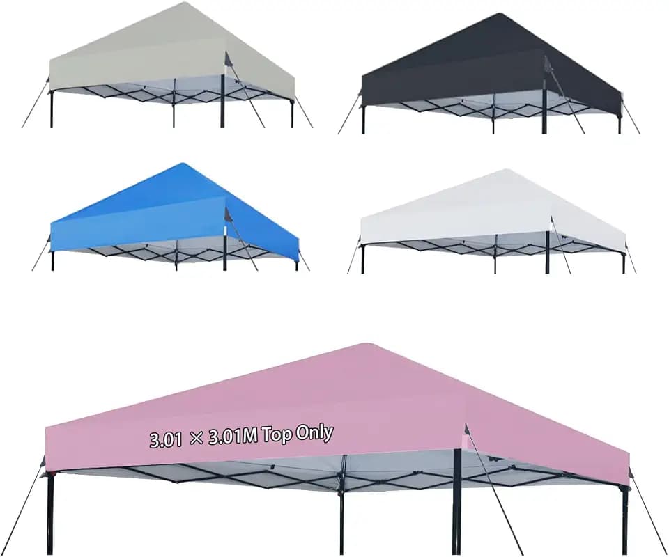 Joramoy 10x10 Canopy Replacement Top Only Straight Leg(PinkPurple)