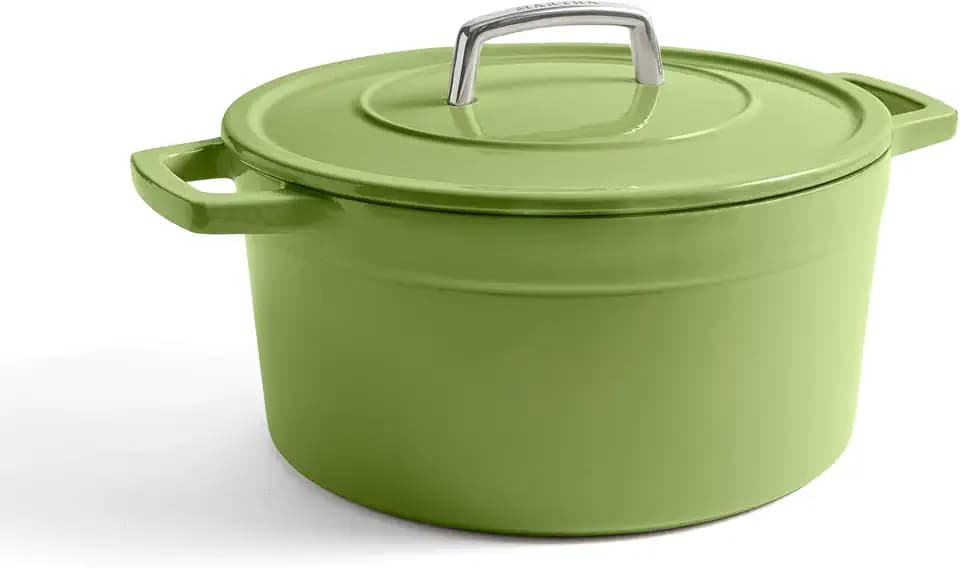 Martha by Martha Stewart 7 QT European Enameled Cast Iron Dutch Oven w/Lid - Bay Leaf