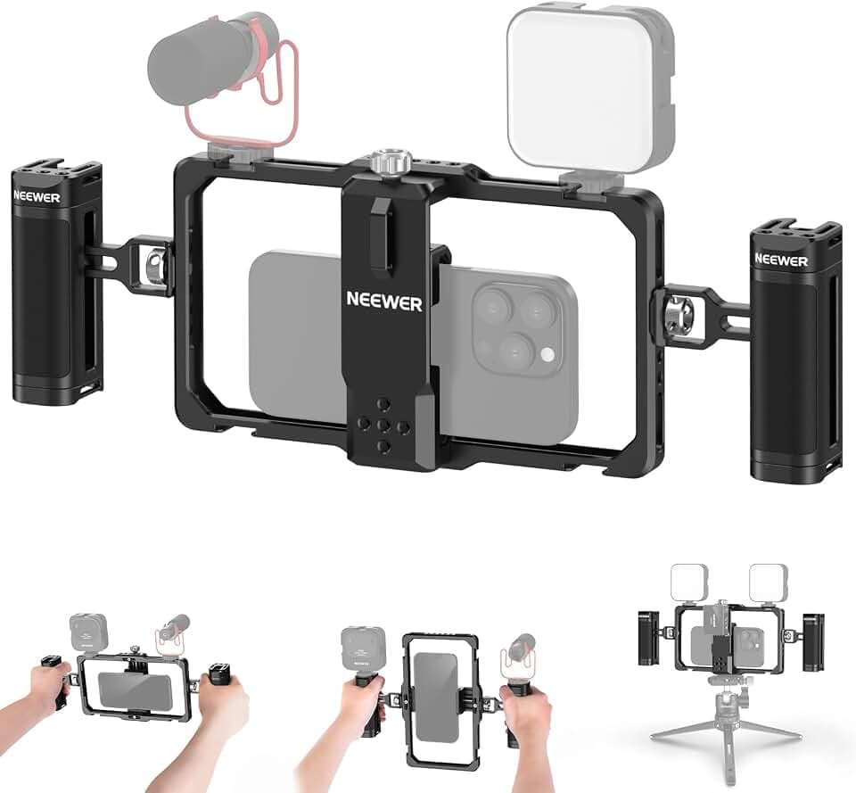 NEEWER Verbessertes Vlogging Set mit Smartphone Halterung, PA009