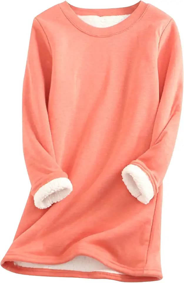 Frauen Langarm O-Ausschnitt Pullover Herz Muster Langarm Pullover Dickes Vlies Warme Lässig Blusen Weiche Und Bequeme Home Top