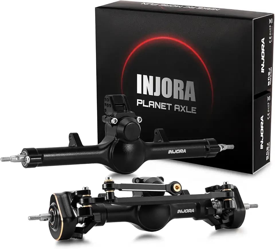 INJORA +4mm Planet Axles with Double Joint Shafts for Axial SCX24, Black