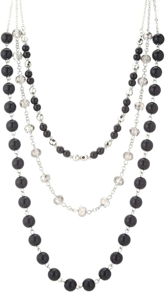 Noessla Layered Beaded Necklaces for Women - 3 Strand Boho Statement Choker Fashion Jewelry Gifts