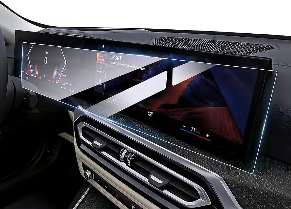 Karltys Upgrade Screen Protector for 2024 2025 2026 BMW X5 X6 X7 i7/2022-2025 i4 iX 14.9-Inch/12.3-Inch Accessories [No Glare & Fingerprint] Tempered Glass BMW