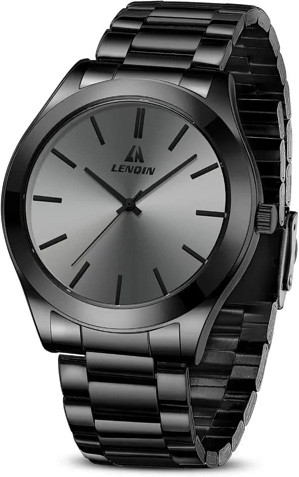 LN LENQIN Mens Watches Waterproof Stainless Steel Watch for Men