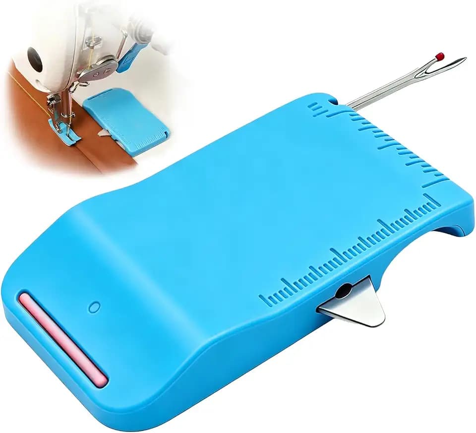 Jiasikaa Magnetic Seam Guide for Sewing Machine, 2026 Upgrade Multifunctional Seam Rippers and Hemmer Guide with Scale — Sewing Accessories for Magnet Making Machines (Blue)