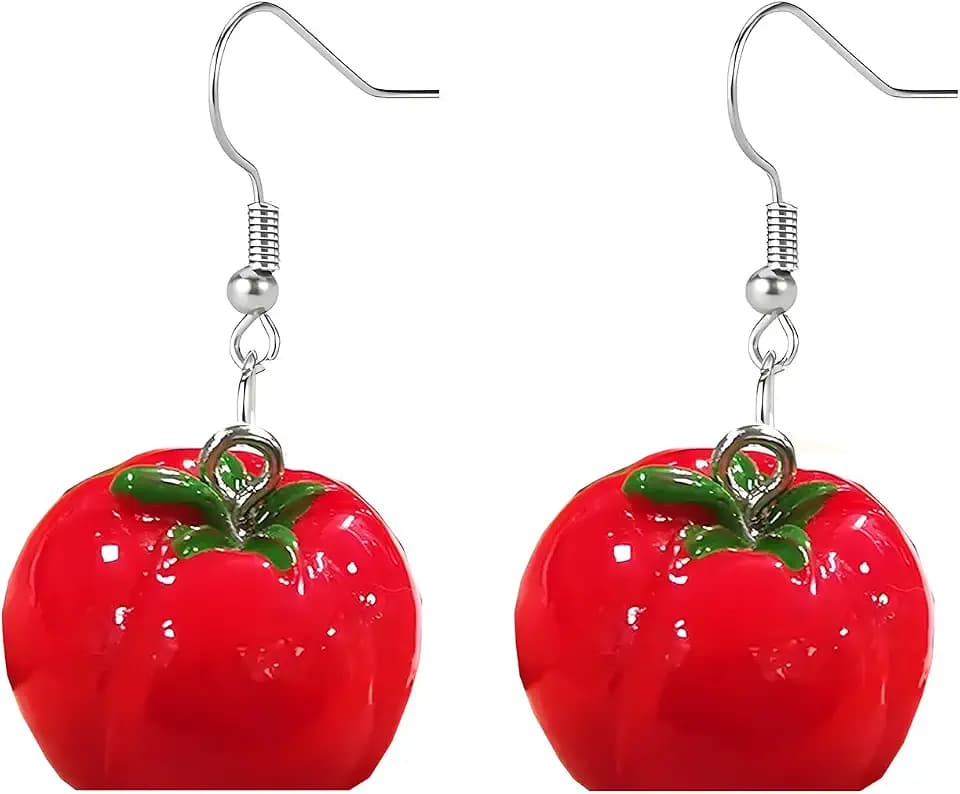 Tomato Earrings for Women Resin Tomato Drop Earring
