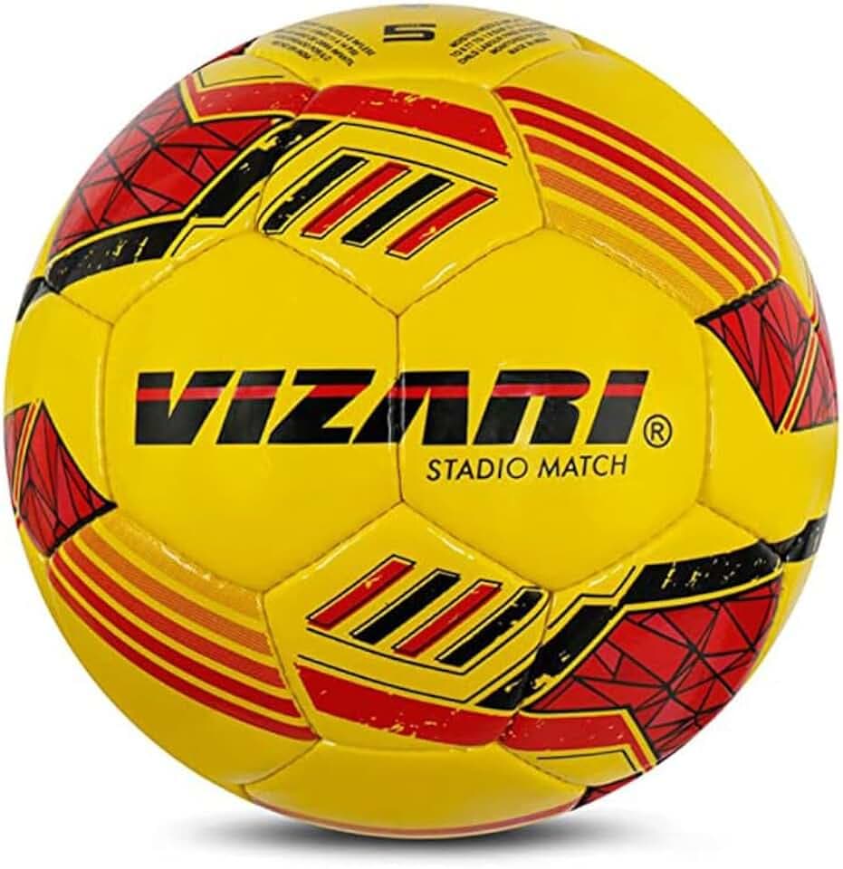 Vizari Stadio Match NFHS Soccer Ball for Practice Sessions and Official Games | 32 Panel Hand Stiched Training Soccer Ball for Boys Kids and Adults (Set of 12)
