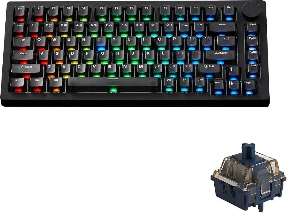 MONSGEEK M1 V5 HE Rapid Trigger Gaming Keyboard Quick Release Aluminum Mechanical Keyboard, Black Transparent Astrolink Magnetic Switch