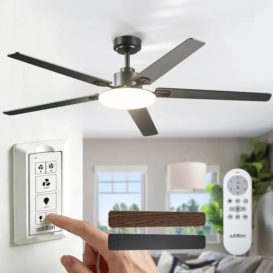 addlon 60 Inch Ceiling Fans with Lights and Remote Control, Wall Switch