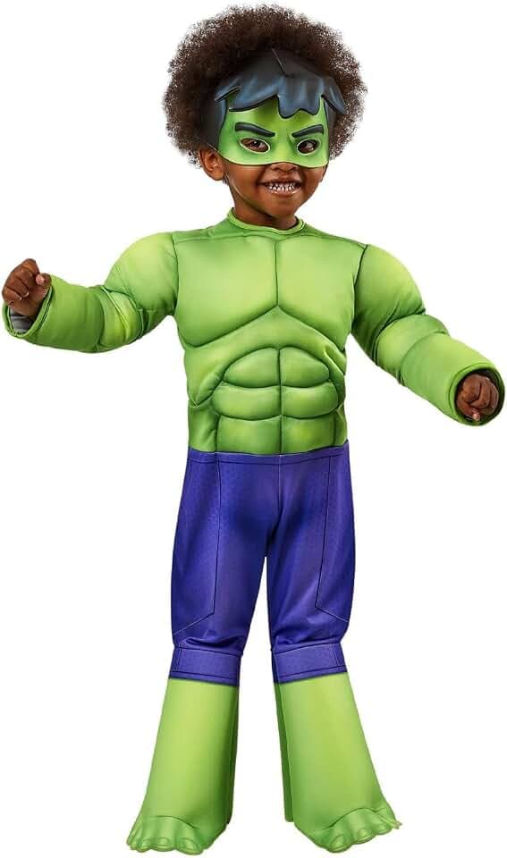 Rubie's 702737 Offizielles Luxus-Kostüm Hulk, Marvels Spider-Man und seine außergewöhnlichen Freunde, für Kleinkinder, Kinder-Superheldenverkleidung, 3-4 Jahre