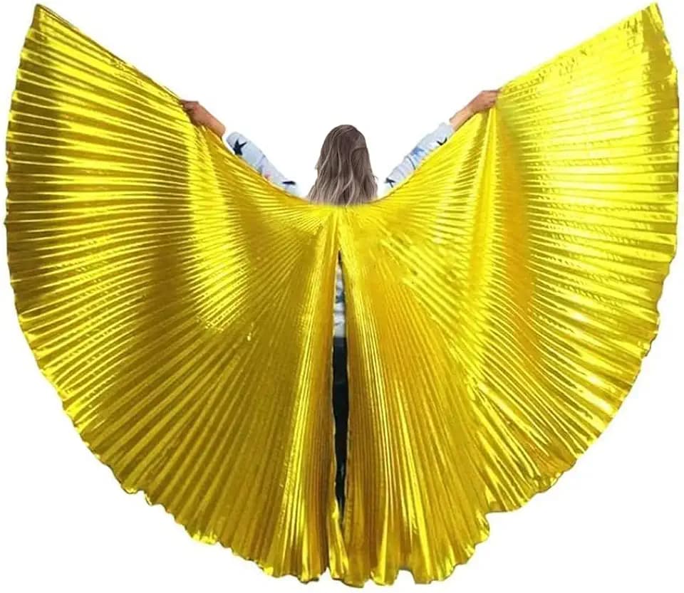 Women Adult Egyptian Professional Belly Dance Costume isis Wings 360 Degree Wings with Sticks