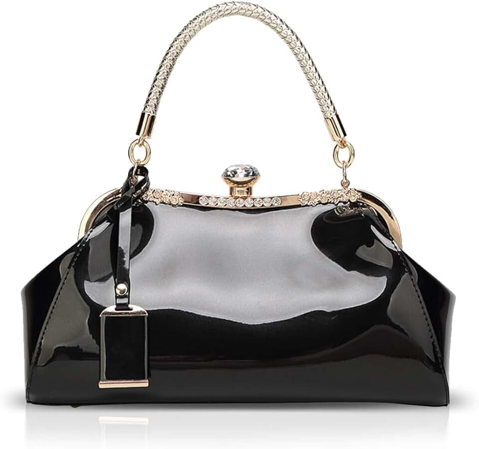 NICOLE & DORIS Handtaschen für Damen Lackleder Handtaschen Abendtasche für Party Hochzeit Schultertasche