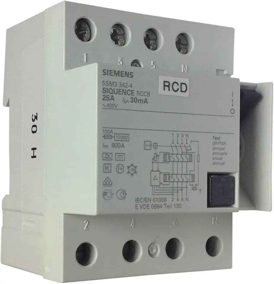 Siemens 5SM3342-4 FI-Schutzschalter, 4-polig, Typ B, kurzzeitverzögert, In: 25 A, 30 mA, Un AC: 400 V 4001869319940