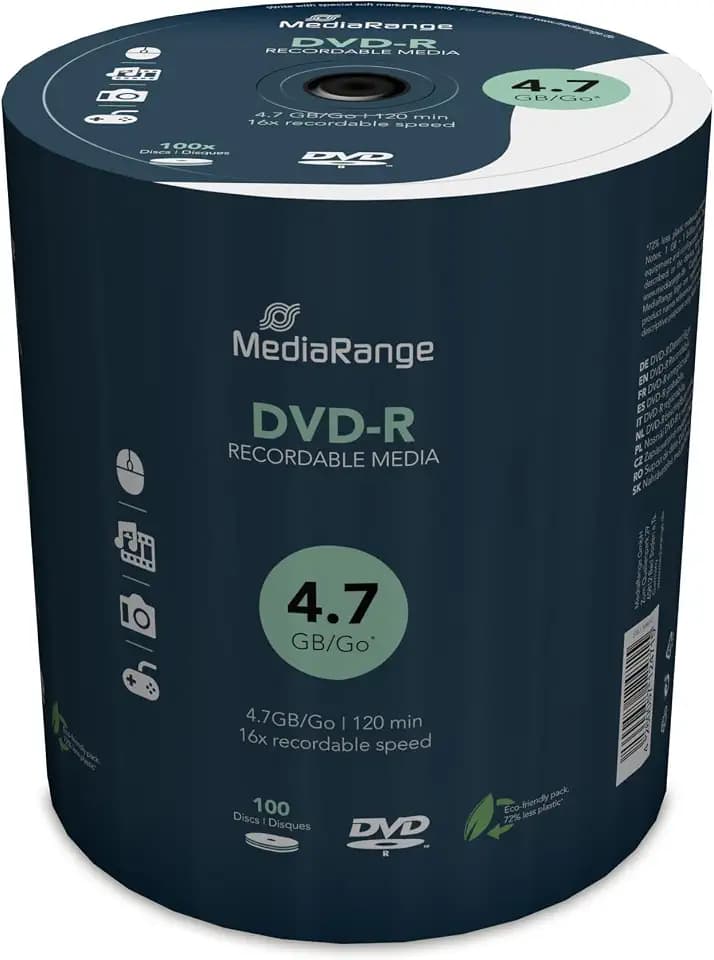 MediaRange DVD-R 4.7GB 120 Min 100er-Pack 16x