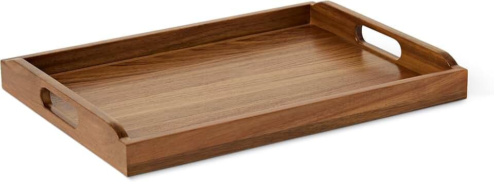 Amazon Basics Serviertablett aus Holz, Akazienholz, 43,2cm x 30,5cm