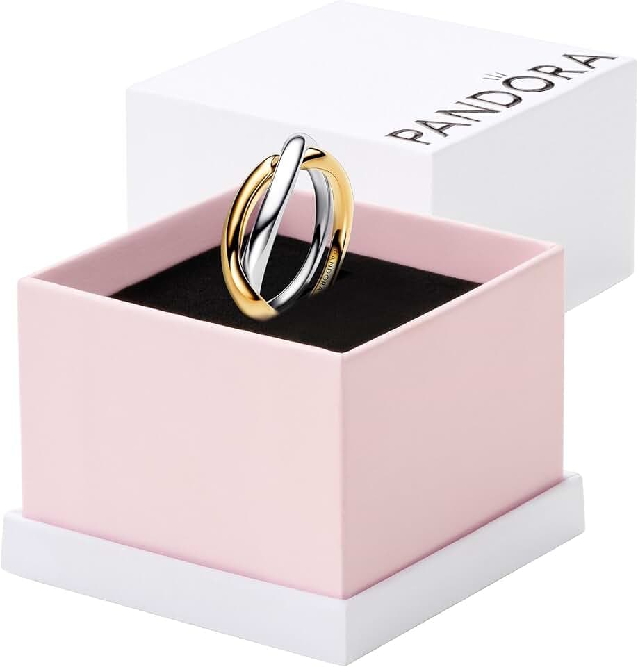 Pandora Essence Ringe, verschlungen, Sterlingsilber und 14-karätig vergoldet