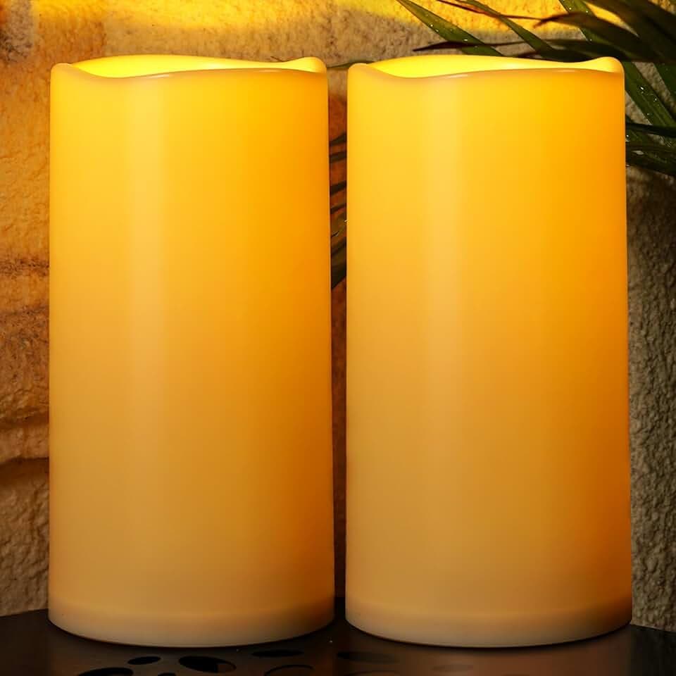 Homemory 6" x 12" Extra Large Outdoor Waterproof Candle with Auto 6H Timer