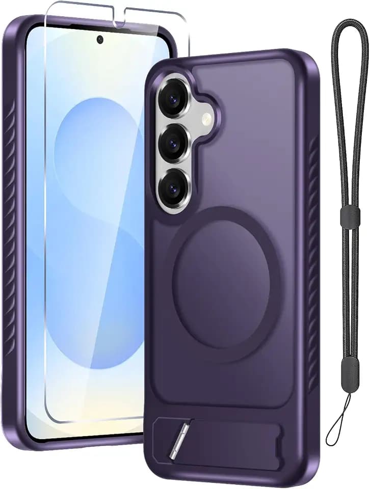 for Samsung Galaxy S25 Case with Screen Protector,Purple