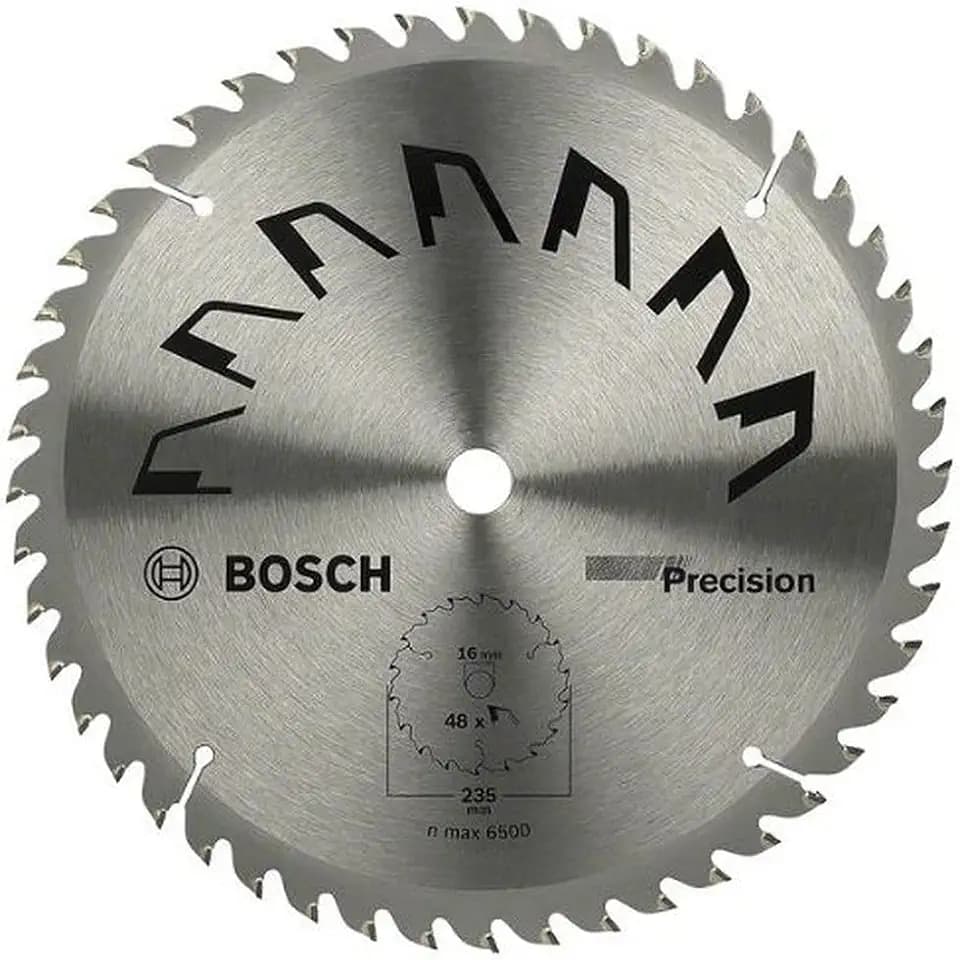 Bosch 1x Kreissägeblatt Precison (Sägeblatt für Holz, Ø 235 x 2.5/1.5 x 16 mm, 48 Zähne, ATB, Zubehör Kreissäge)