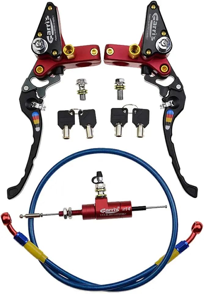 GOOFIT 22mm CNC Motorcycle Hydraulic Clutch Brake Pump Master Cylinder Lever Adjustable Universal for Motorcycle Pocket Dirt Bike ATV 125cc -250cc Vertical Off Road Scooter Red