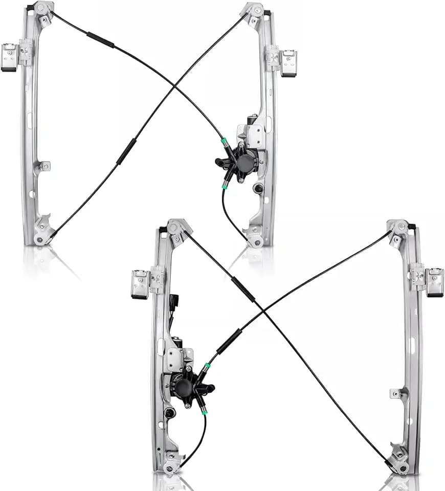 KUIPERAUTO Power Window Regulator w/Motor Front Driver and Passsenger Side Compatible for 2000-2006 Chevy Silverado, Tahoe, Suburban, Avalanche, Cadillac Escalade, GMC Yukon, Sierra Set of 2