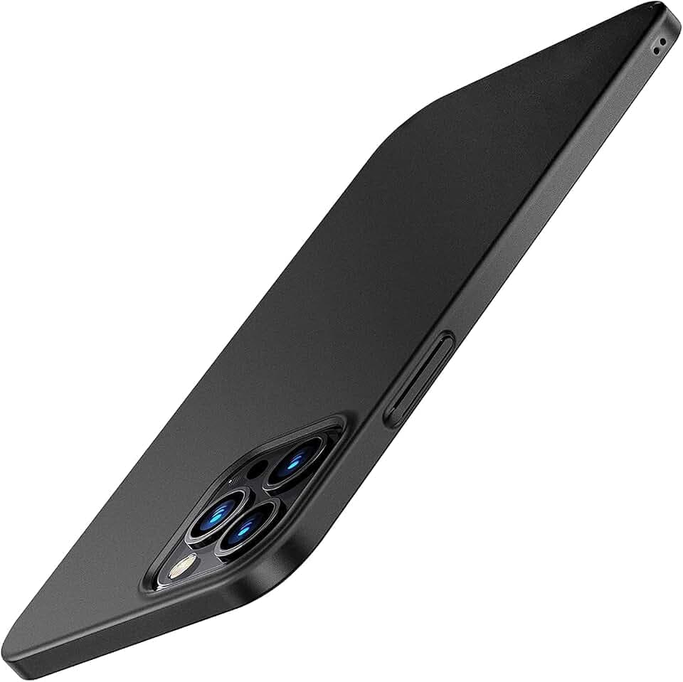 iPhone 12 Pro Max Hülle Ultradünne Handyhülle Mattem Finish Slim Case with Kratzfest Schutz Back Hard PC Cover Abdeckung Hardcase für iPhone 12 Pro Max 6,7 Zoll - Schwarz