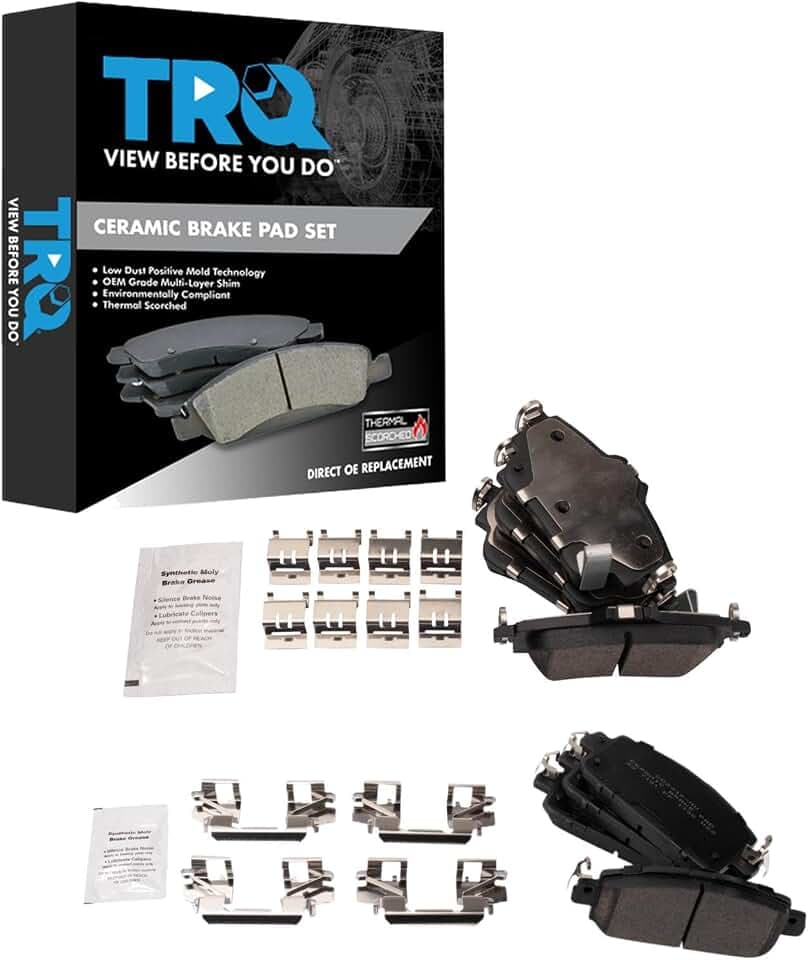 TRQ Front and Rear Ceramic Brake Pad Set