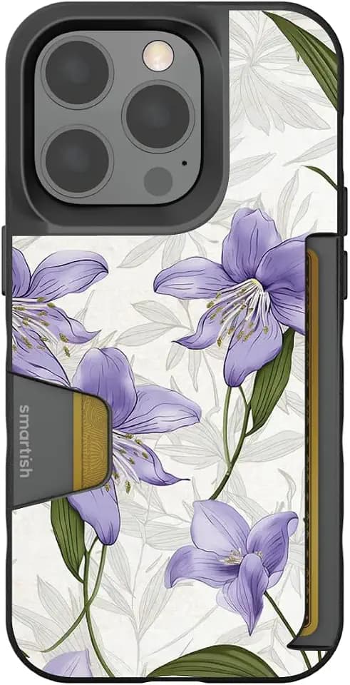 Smartish® iPhone 14 Pro Wallet Case - Wallet Slayer Vol. 1 [Slim + Protective] - Lily Nouveau Elegance - Drop Tested 6FT - Credit Card Holder - Floral Case for Women - Fits Apple iPhone 14 Pro