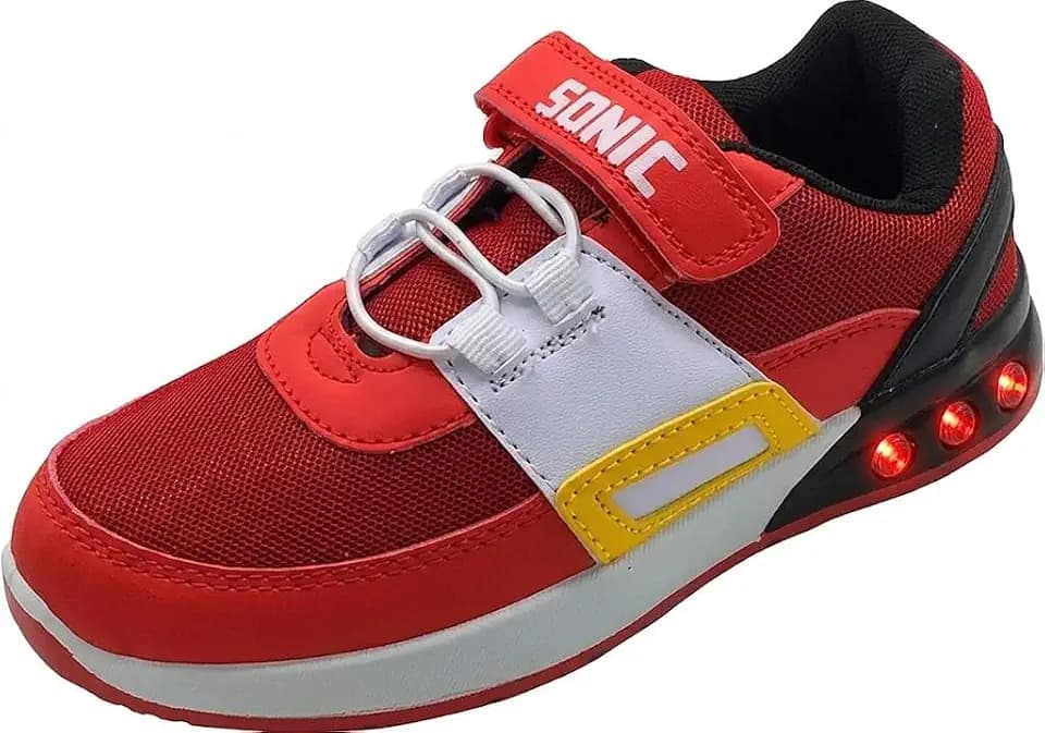 Sonic The Hedgehog, Jungen Mädchen Sneaker mit blinkenden Lichtern, rot, Größe 8-3